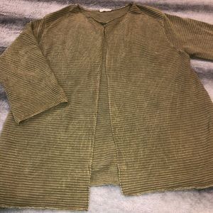 Fenini olive tone cord knit cardigan